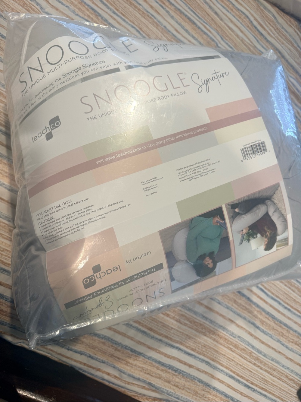 Leachco Snoogle Signature Body Pillow — Gray